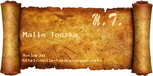 Malle Toszka névjegykártya